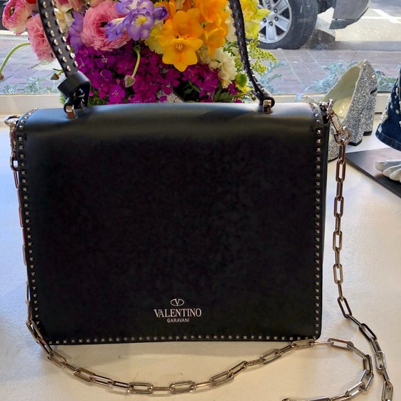 Valentino Studded Leather Purse with Chain Strap - Picture 2 of 5